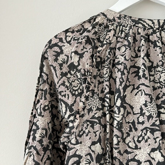 Cleobella Mylah Mini Dress Size Medium Ruffle Floral Organic Cotton Button Down - Picture 13 of 16